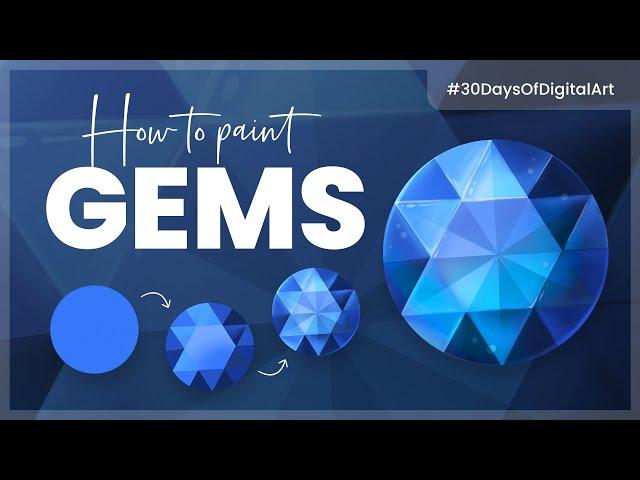 How To Paint Gems (the easy way!)• 30 Days Of Digital Art 2022