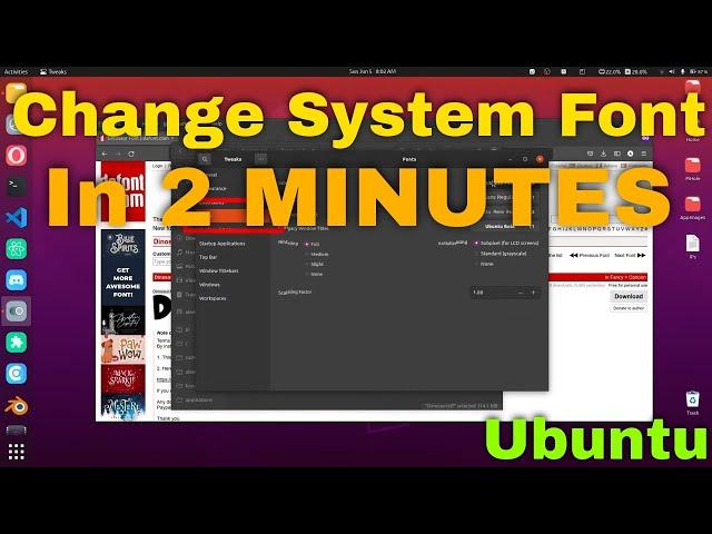 Change Ubuntu System Font in 2 Minutes | Linux