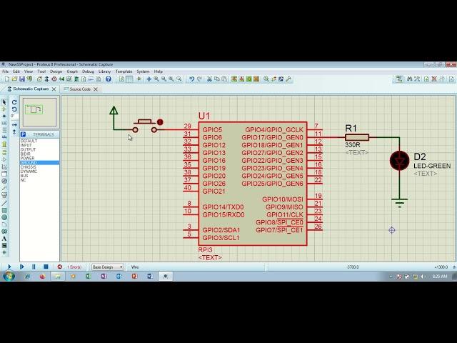 Raspberry - Simulation GPIO in Proteus