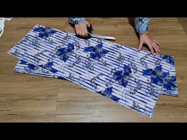 With Only 1 Meter of Fabric!  Very Easy Palazzo Trouser Cutting and Sewing