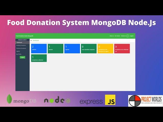 Food Donation System mongoDb Node.Js Project with Source Code