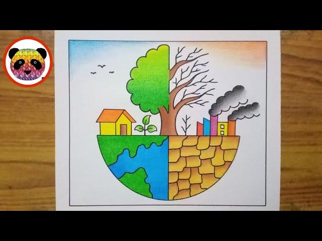 World Environment Day Drawing / World Environment Day Poster Drawing / Save Environment Drawing