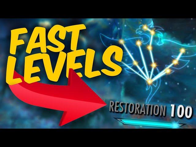 How to Level Up RESTORATION SUPER FAST In Skyrim (Base Game) 2024