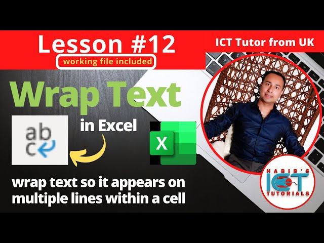 Lesson 12: Wrap Text in Excel | Break Text to Multiple Lines | Shrink to Fit | FREE Excel Course