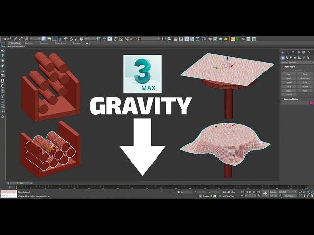 3ds Max - cloth and gravity simulations (easy method) (Mass FX)