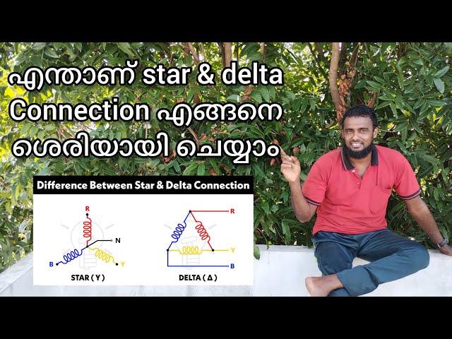 what is star and delta connection explain in malayalam by najeeb motor winding. #stardelta #viral