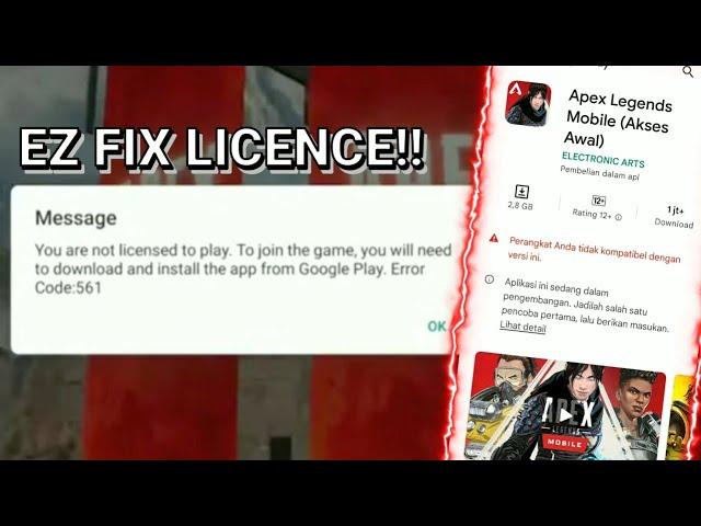 HOW TO FIX LICENCE ERROR:561 IN APEX LEGEND MOBILE SOFT LAUNCH