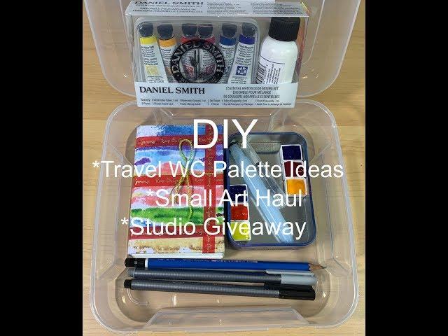 DIY Watercolor Travel Palette Ideas/Small Art Haul/Studio Giveaway!!