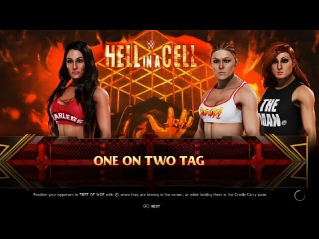 One on Two TAG Handicap Match || Hell in a Cell || WWE2K20