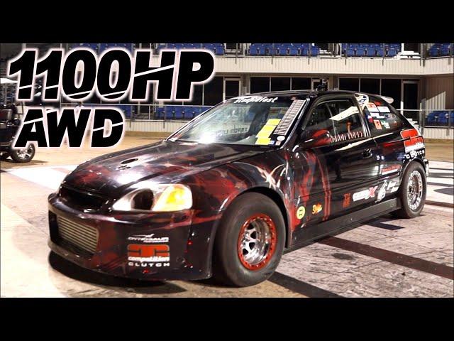 AWD Civic UPSETS Domestics! 1100HP "V8 Killer" Honda H22 (Fastest H-Series AWD)