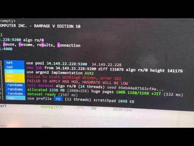 Failed to apply msr cpu mining driver error another fix