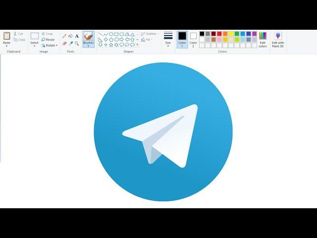 How to draw Telegram Logo on Computer using Ms Paint | Telegram Logo Drawing.