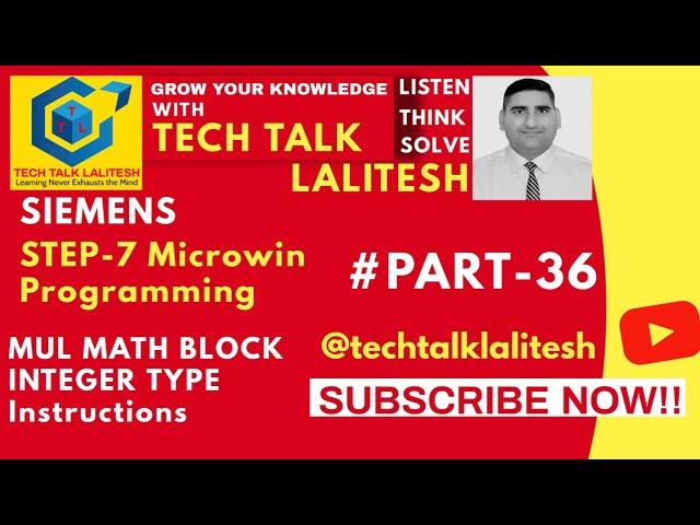 #PART36 MUL MATH BLOCK INT. TYPE IN #S-7#MICROWIN #SIEMENS #SOFTWARE S7-200 MICROWIN TUTORIALS HINDI