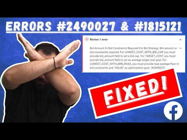 Fix Facebook Ads Manager Errors #2490027 & #1815121!