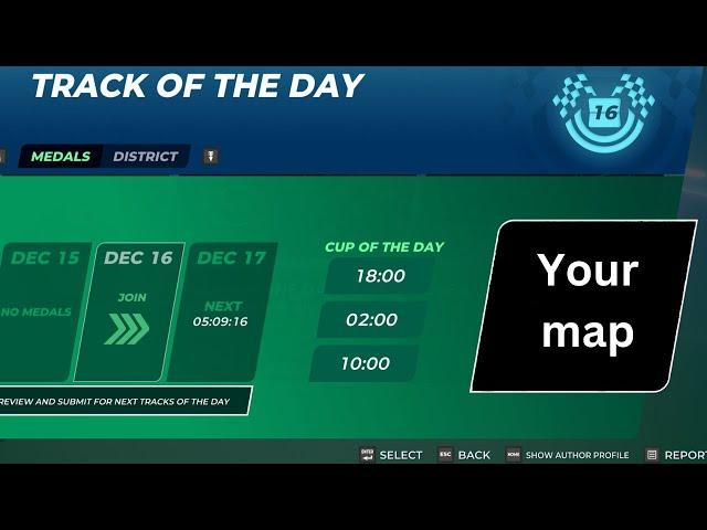 How to get your map to be a track of the day in Trackmania