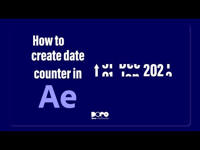 ແນະນຳ How to create date counter in Adobe After Effect