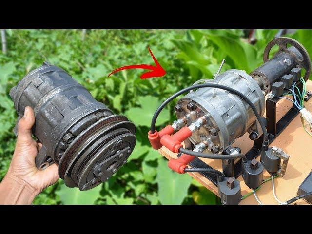 I turn Car Compressor into Working Engine