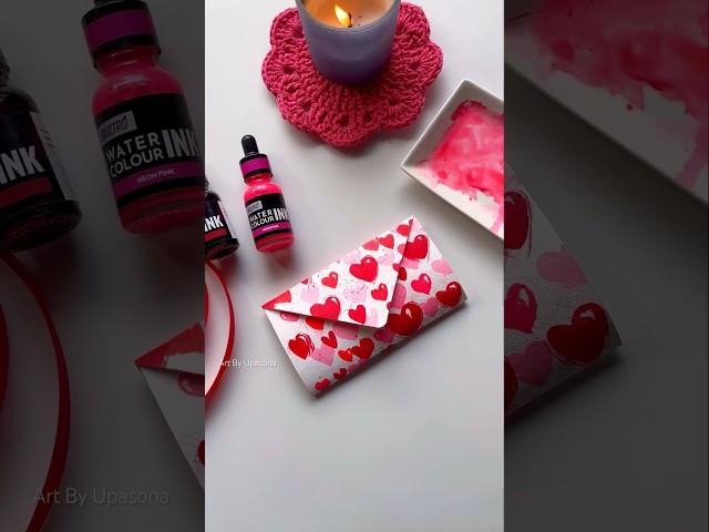 DIY heart envelope #craftideas #artshorts #shortviral #diy #diyenvelope #watercolor #arttutorial