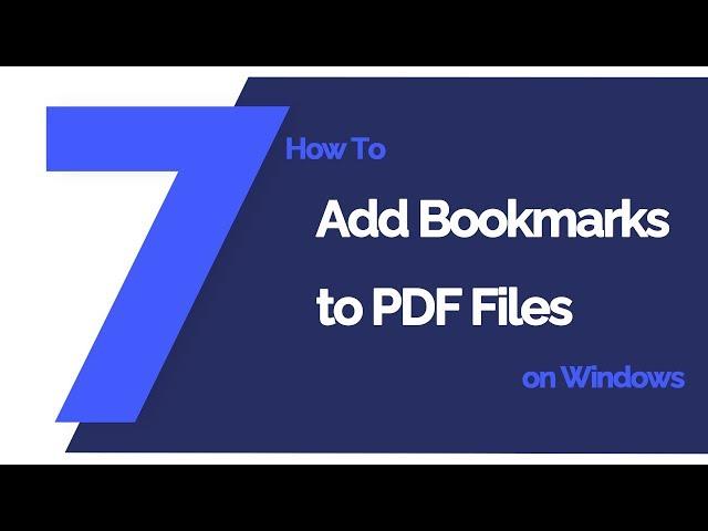 How to Add Bookmarks to PDF Files on Windows | PDFelement 7