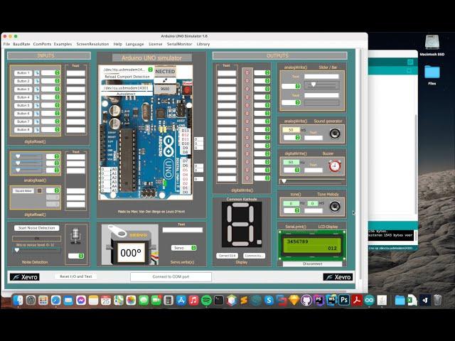 Simulate a 16x2 LCD display with the free Arduino simulator