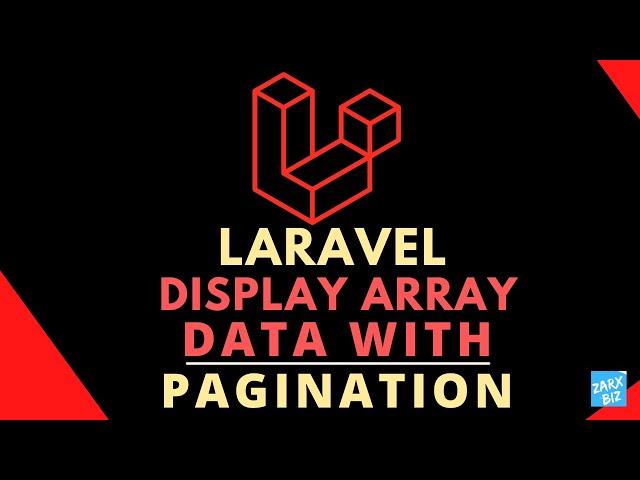 How to make a custom pagination from an array in laravel easiest way​ @ZarxBiz