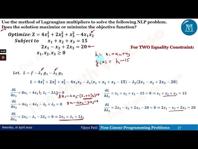 Solving Non-Linear Programming Problems with Lagrange Multiplier Method