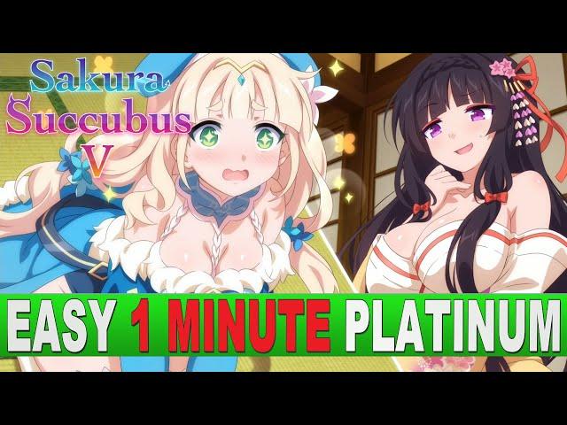 Easy 1 minute Platinum Game | PS5 & PS4 Crossbuy - Stackable | Sakura Succubus 5 Trophy Guide