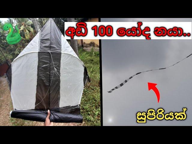 අඩි 100 යෝද නයෙක්අම්මෝ එතින් සුපිරියක් තමයි||Big snake kite in Sri Lanka#kite#sarungal#nayakite