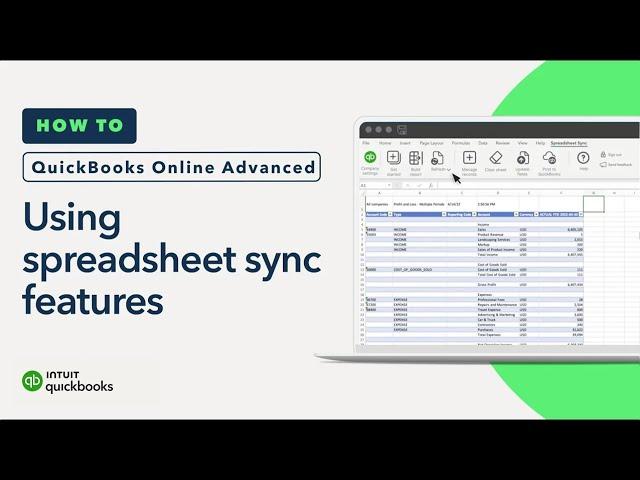 How to use the features of spreadsheet sync in QuickBooks Online Advanced