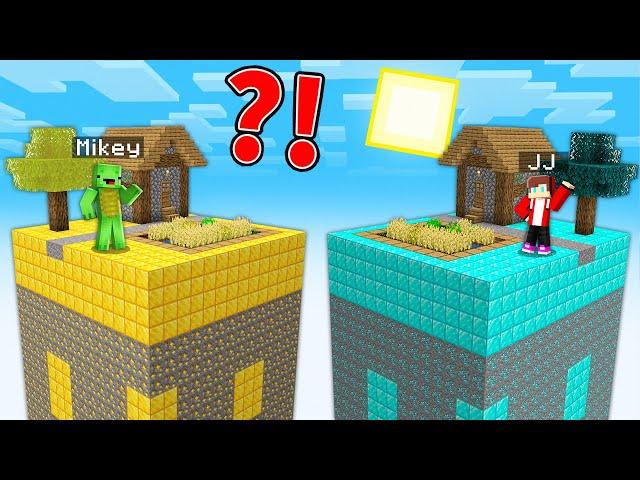 Mikey EMERALD vs JJ DIAMOND Island Survival Battle in Minecraft! - Maizen