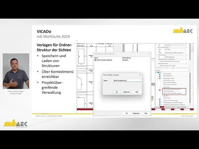 ViCADo 2024: Vorlagen für Ordner-Strukturen der Sichten