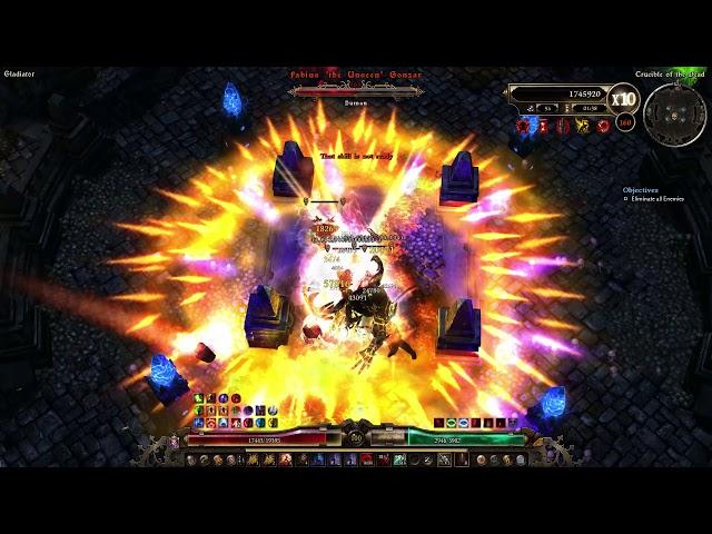 Grim Dawn - Paladin Judgment + Sun spot  - Crucible 4:26 (DPS version)