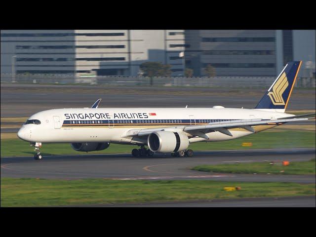 Singapore Airlines Airbus A350-900 9V-SHB Landing at Tokyo Haneda 34L | HND/RJTT | 羽田空港