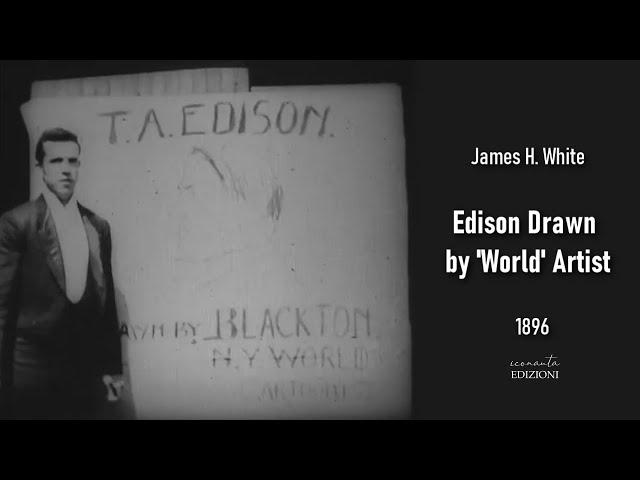 Edison Drawn by 'World' Artist (1896) James H. White #edison #blackton #blackmaria #vitagraph