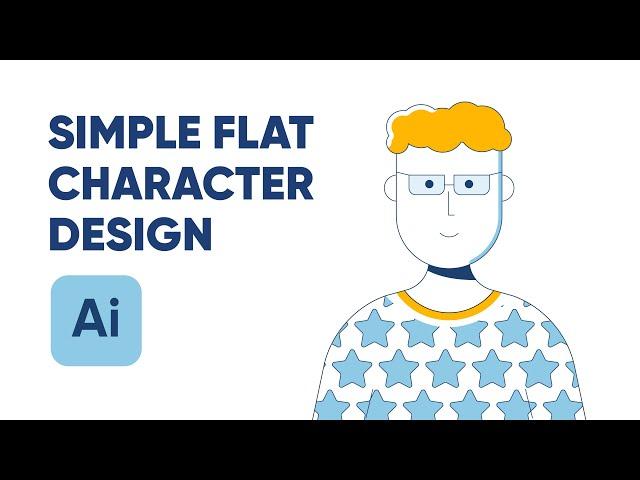 Simple Flat character design in Illustrator in 1 minute / Illustrator tutorial