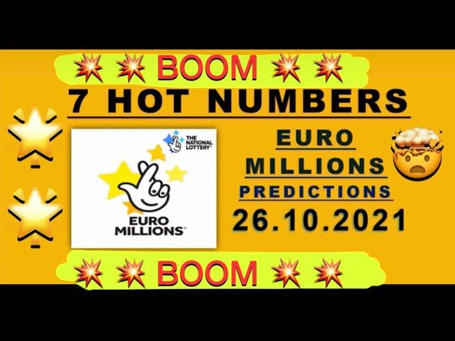 26.10.2021 | Euro Millions Lotto Predictions for today | @TheNationalLottery UK JACKPOT BOOM 