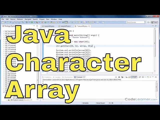 Java Tutorial - 16 - Read Characters from a String into a Char Array