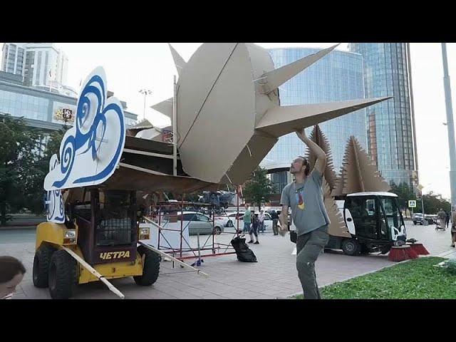 Watch: Street festival sees creativity with cardboard in Russia