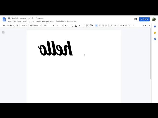 How to Reverse or Mirror Text on Google Docs (updated version)