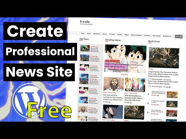 how to create professional news website for free 2020