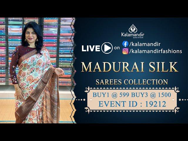 Madhurai Silk Sarees - Buy1 @ 599, Buy3 @ 1500 | WhatsApp 9852 9852 99 | Kalamandir Sarees LIVE