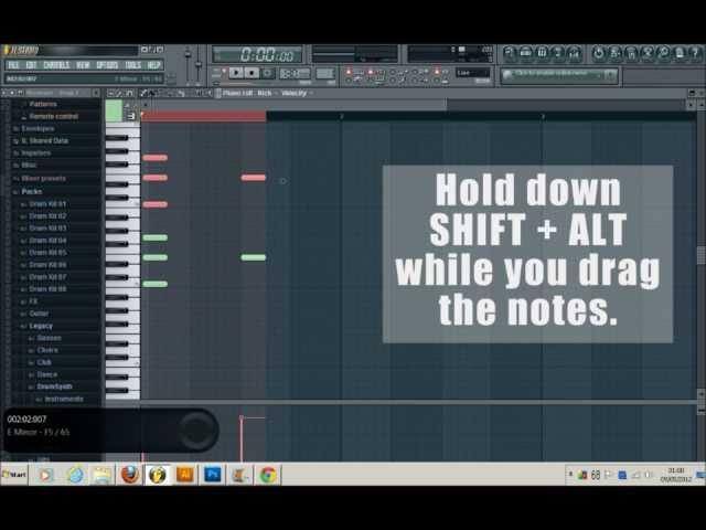 FL Studio 10 How To Copy Paste Notes In The Piano Roll