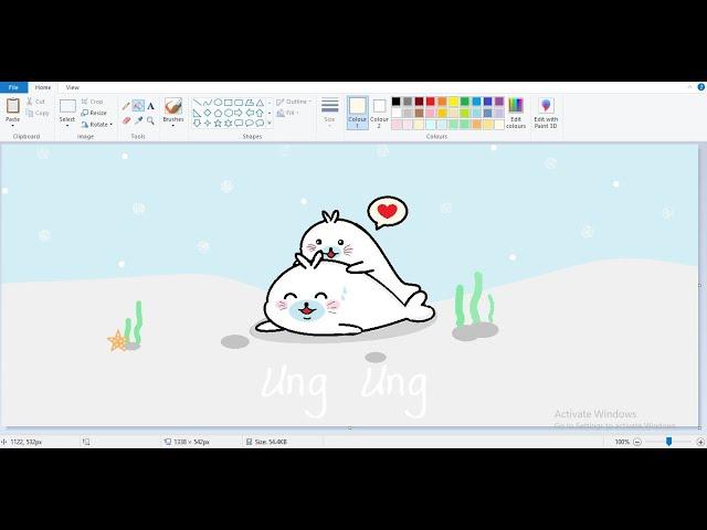 Program paint วาดอุ๋งอุ๋ง Ep.3 || สอนวาดรูป อุ๋งๆ แมวน้ำ น่ารักๆ( - -) แบบง่ายๆ By โปรแกรม Paint