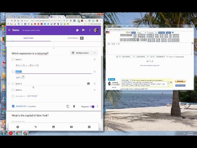 Insert Mathematical Expressions into Google Forms