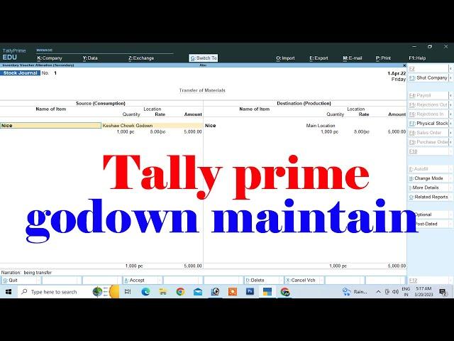 how to use godown in tally prime | godown management in tally prime | godown in tally prime | tally