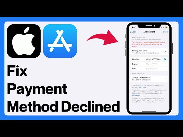 Fix “Your payment method was declined Update it or add a new payment method and try again” 2024