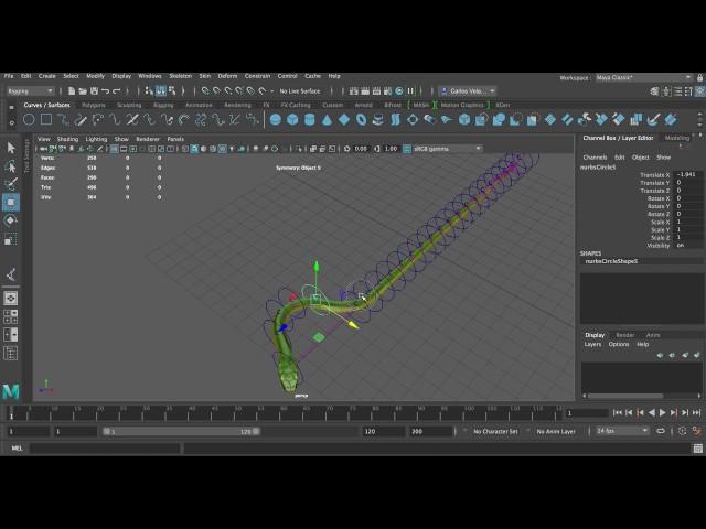 How to rig a snake in Maya