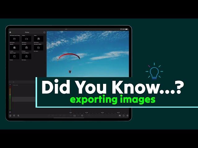 Exporting a PNG or JPEG image in LumaFusion