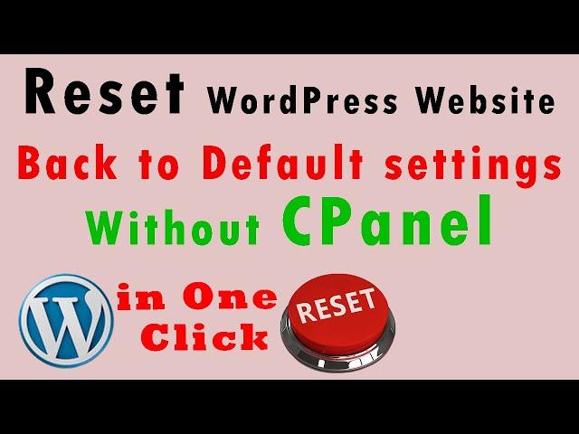 How to Reset WordPress Website in hindi || Mukesh Burdak