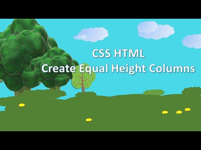 Equal height columns with CSS HTML only